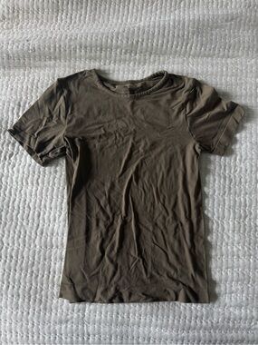Skims Soft Smoothing Seamless Top Olive Sz Small